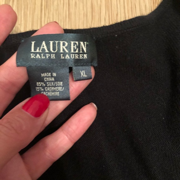 Lauren by Ralph Lauren XL vest silk cashmere - Picture 8 of 8